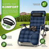 Tuinstoel - Ligstoel - Verstelbaar - Opvouwbaar - Blauw - Tillvex®